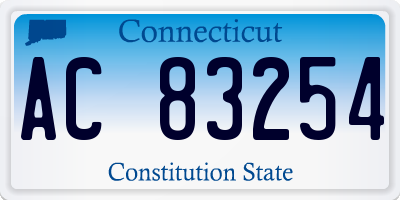 CT license plate AC83254