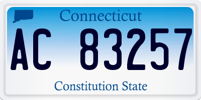 CT license plate AC83257