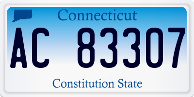 CT license plate AC83307