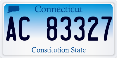 CT license plate AC83327