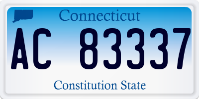 CT license plate AC83337