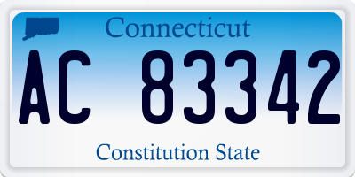 CT license plate AC83342