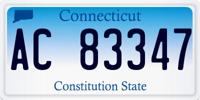 CT license plate AC83347