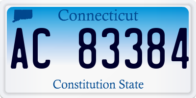 CT license plate AC83384