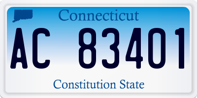 CT license plate AC83401