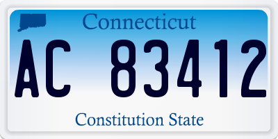CT license plate AC83412