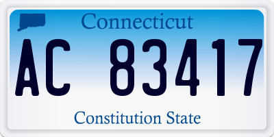 CT license plate AC83417