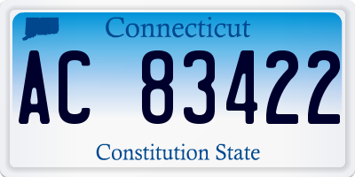 CT license plate AC83422