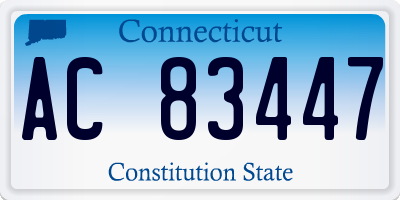 CT license plate AC83447