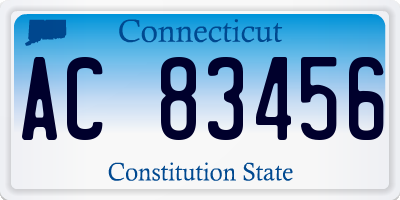 CT license plate AC83456