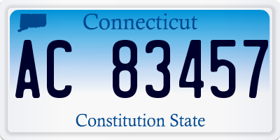 CT license plate AC83457