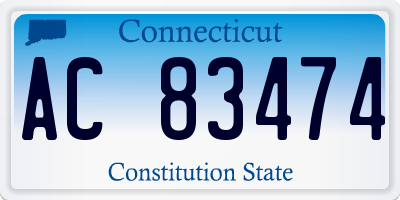 CT license plate AC83474