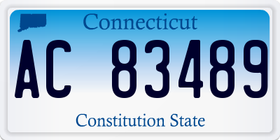 CT license plate AC83489