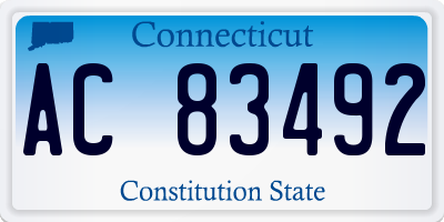 CT license plate AC83492