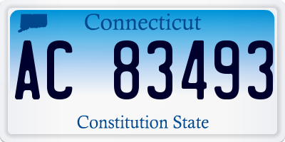 CT license plate AC83493
