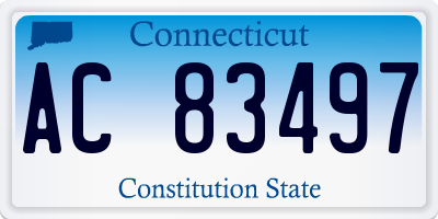 CT license plate AC83497