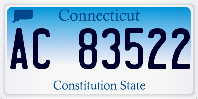 CT license plate AC83522
