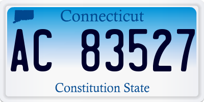 CT license plate AC83527