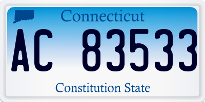 CT license plate AC83533
