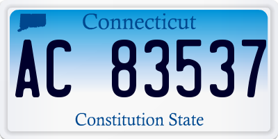 CT license plate AC83537