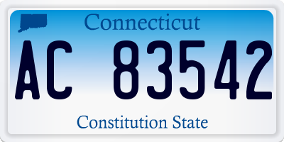 CT license plate AC83542