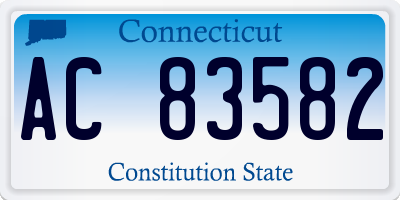 CT license plate AC83582