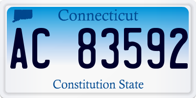 CT license plate AC83592
