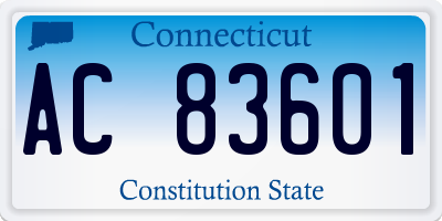 CT license plate AC83601