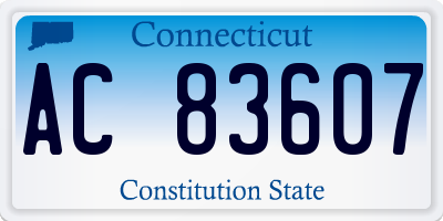 CT license plate AC83607