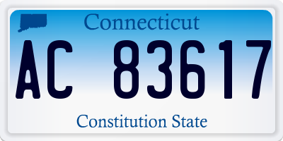 CT license plate AC83617