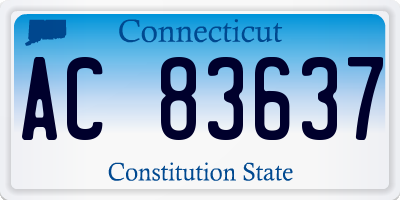 CT license plate AC83637