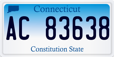 CT license plate AC83638