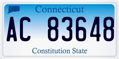 CT license plate AC83648