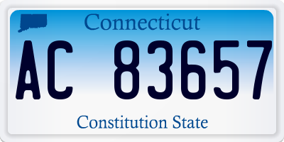 CT license plate AC83657