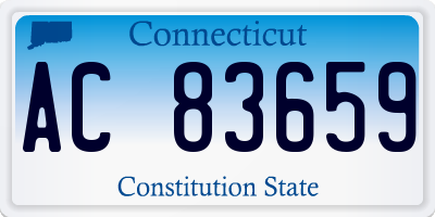CT license plate AC83659