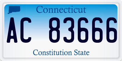 CT license plate AC83666
