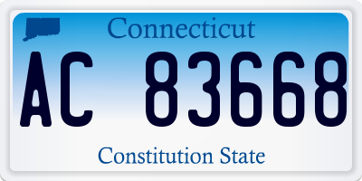 CT license plate AC83668