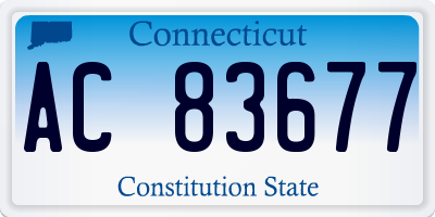 CT license plate AC83677