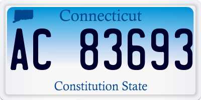 CT license plate AC83693