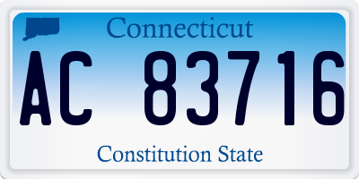 CT license plate AC83716