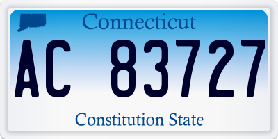 CT license plate AC83727