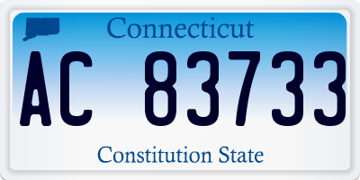 CT license plate AC83733