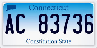 CT license plate AC83736