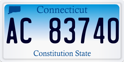 CT license plate AC83740