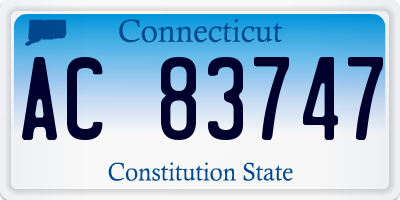 CT license plate AC83747