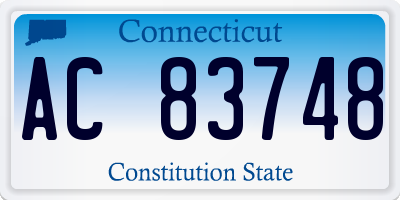 CT license plate AC83748