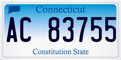 CT license plate AC83755