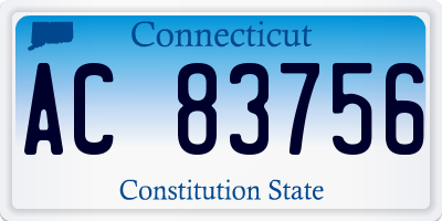 CT license plate AC83756