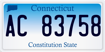 CT license plate AC83758