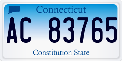 CT license plate AC83765